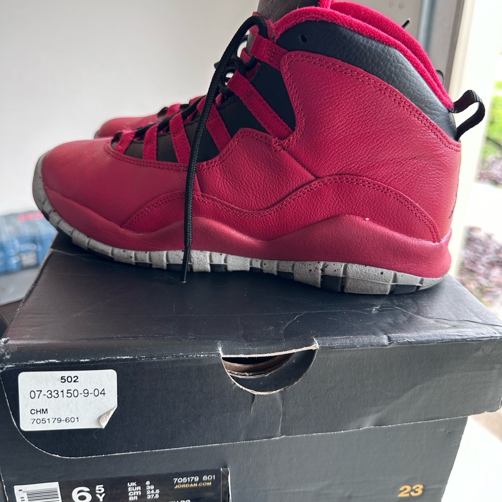 Jordan Kids Red and Black High-Top Sneakers